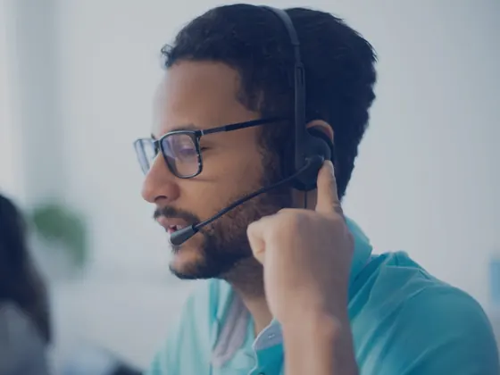 A qualification call with a headset